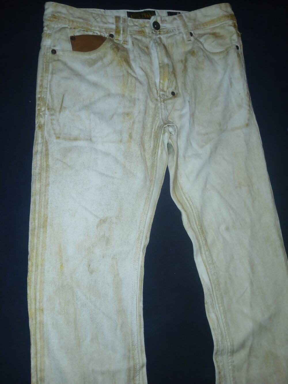 Akoo Brand Mens Jeans Designer Gold Tone Stone Washed Men Sz 32